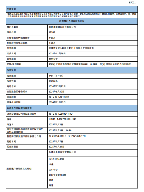 农业银行中期股息派发，金融改革与股东价值共创的里程碑事件